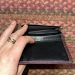 TUMI MONACO GUSSETED CARD CASE MAROON BLACK FOLD ID WALLET Red Photo 4