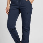 Eddie Bauer  Womens Flannel Lined Jogger Pants Navy Blue Size 10 Cargo Pockets Photo 0