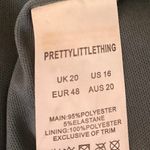 Pretty Little Thing  Silver Sequin Long Sleeve Cutout Zip Mini Bodycon Dress Sz 16 Photo 5