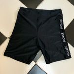 MONSE Stretchy Biker Shorts Black & White Logo Side Stripes Athleisure Scuba szL Size L Photo 6