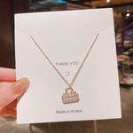 Women's Crystal Handbag Pendant Necklace Gold Photo 0