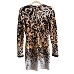 Bebe D2 Y2K Vintage  Cheetah Leopard Print V Neck Long Sleeve Mini Dress Women XS Photo 5