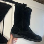 White Mountain Black leather Suede Faux Fur Lined Mongolian style Winter Boot Photo 7
