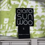 Clara Sun Woo Green White Geometric Print Zip Up Jacket Small Resortwear Photo 7