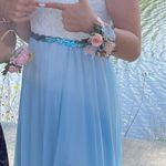 Lulus White and Blue Prom Dress Photo 1