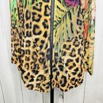 Simon Chang Floral Animal Print Over Mesh Hooded Jacket Size S Full Zip Photo 2