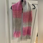 Chunky Hand Knitted Pink and Gray‎ Scarf Gray Photo 2