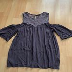 Ella Moss  Purple Cold Shoulder Gauzy Top Photo 0