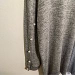 ZARA  Tunic Sweater Heather Gray Pearl Button Sleeves Photo 6