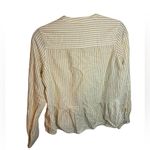Harper  Yellow Striped Button Down Peplum Blouse Photo 1