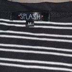 Splash  Black & White Striped Short Sleeve Top Medium NWT Photo 3
