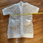 Cardigan Wool Blend Cream Chunky Knit Popcorn Open Front Small Hotel Particulier Photo 8