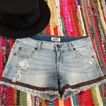 Celebrity Pink Paisley denim jean Shorts Size 3 distressed blue Bohemian Western Photo 1