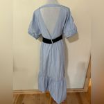 3.1 Phillip Lim Blue Poplin Cotton Midi Flare Dress 4 FLAWED Photo 4