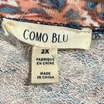 COMO BLUE womens size 2X pullover long sleeve top ruffle sleeves soft stretchy Photo 3