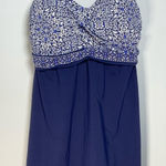 Lands' End  Swim Dress Underwire Blue White Modest Coastal Grandma  Beach Size 6D Photo 0