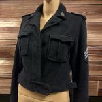 BB Dakota  Military Black Bomber Jacket with Pockets and Stripes Patches Womens M Photo 15