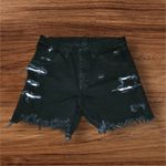 Rustler 90s  Women sz 30 Black Distressed HighRise Boyfriend Denim Shorts Western Photo 5