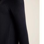 Anthropologie  Elise Ribbed Tunic High Low Boatneck Sweater Bell sleeve Black XS Photo 2