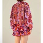 Farm Rio  Sweet Floral Lilac XS miniskirt purple pink red new with tags Photo 2