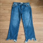 We The Free Free People  Straight Leg Distressed Hem Cropped Jeans Size 28 Photo 1