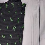 Aritzia Wilfred Luella smocked mini dress in a black with green leaf print Photo 9