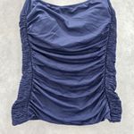 DKNY Blue Scrunch Drape Stretch Padded Swimwear Tankini Tank Top Medium M 10 Photo 3