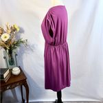 Lilla P Draped Surplice Elastic Waist Dress Berry Magenta – Size Large💛 Purple Photo 5