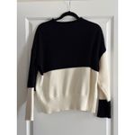 SheIn  Black Cream Colorblock Ribbed Knit Sweater Long Sleeve Mock Neck Size S Photo 2