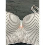 Cacique  Simply Wire Free T-shirt Bra, cream with gold stripes and lace, 42DD Photo 1