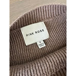 Pink Rose Women's Taupe Ribbed Crew Neck Sweater Size S Photo 2