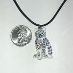 Kirks Folly Sparkling Rhinestone Cat Pendant Necklace Black Photo 3