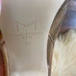 Marc Fisher Leather Miggi Pointed Toe Heeled Ankle Booties Gold Size 7 Photo 5