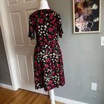 Vintage Cos Cob Black Dress with Red and Cream Floral Pattern Wedding Party Photo 1