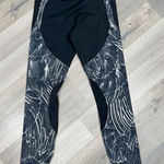 Nike Power Gym Flutter Feathers Print Leggings Black Grey Womens Small Photo 0