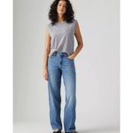 Levi's Women's 28x30 Baggy Dad Linen + Denim Lightweight Jeans Medium Wash Photo 4