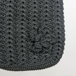 Retro 90s Black Crochet Crossbody Mini Bag Purse Photo 2