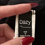 DAZY Quart Button Black Baby Tee Size M Photo 3