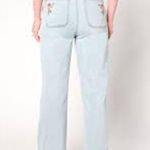 Driftwood Taylor Embroidered Jeans Light Wash High Rise Size 4 BOHO COQUETTE Photo 1