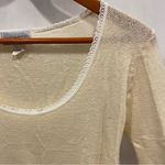 Vintage 90’s banana cream pointelle lightweight semi sheer wool blend lace top Yellow Size M Photo 7