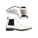 Gucci  Luxe Cordovan White Leather Buckle Ankle Boots Size 36 / 6 Photo 3