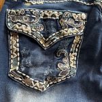 GRACE IN LA Jeans Bootcut Med Wash Bling Flap Pocket Embellished Distressed 28 Photo 4