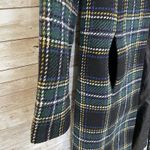 Calvin Klein Womens 2 Jacket Tweed Topper Coat Green Plaid Tartan Open Front Photo 2