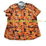 Scrubstar   Women’s Halloween Print  V-Neck Medical Scrub Top Size XL/XG Photo 4