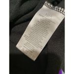 NIA Pullover Shirt Womens Medium Cropped Henley Long Sleeve Contrast Stitch Top Black Photo 5