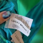 Lucky Brand Teal Golden Wave Lace-Up Deep V-Neck One Piece Swimsuit Size Medium Photo 8