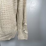 it's our time  Tan Lace Tie V Neck Waffle Knit Long Sleeve Pullover Sweater M Photo 10