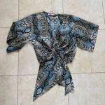 Buddy Love NWOT Snakeskin Print Crop Tie Top Sz medium Photo 0