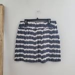 Loft  Blue & White Striped Linen Blend Aline Mini Skirt 12 Photo 1