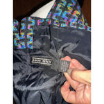 Anna May Silk Blazer Jacket Multicolor Tweed Woven Size 4 Blue Photo 5